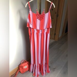 Old Navy Striped Ruffled Summer Maxi Dress Sundress